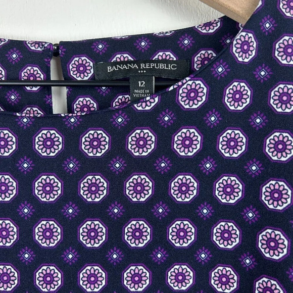 Banana Republic Factory Dress Womens Size 12 Purple Black Shift Dress Ladies - Picture 5 of 14